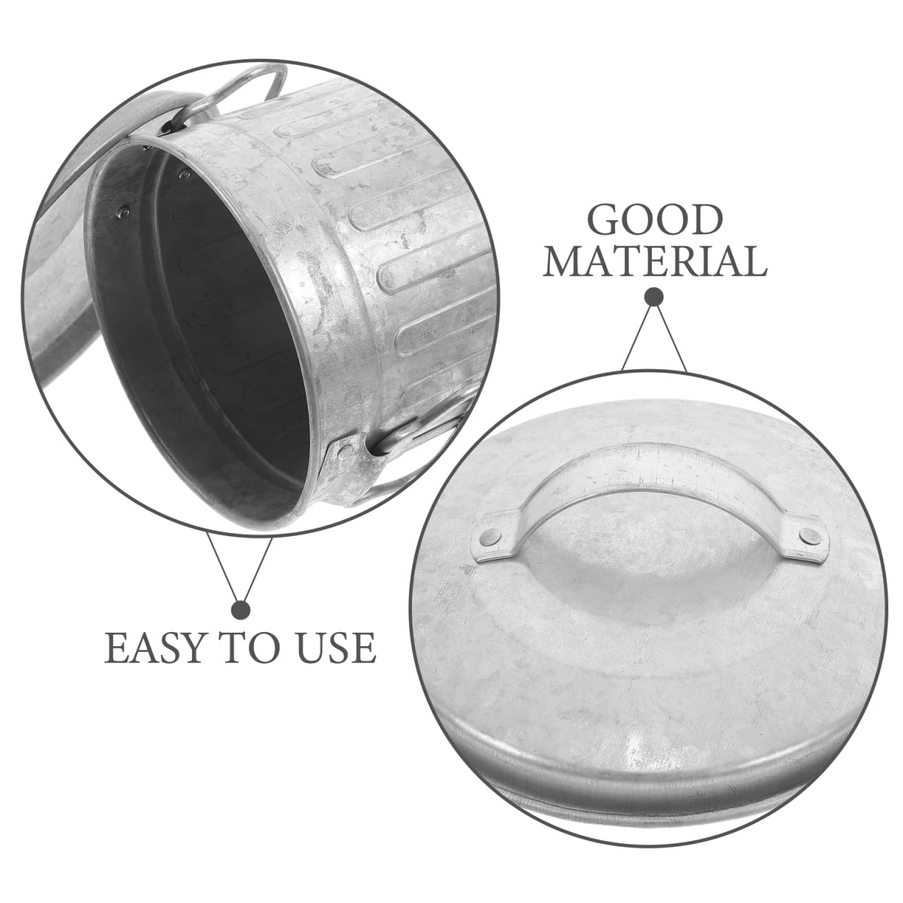 SEWACC Mini Galvanized Trash Can Small Trash Can with Lid Table Top Metal Rubbish Bin Wastepaper Basket Flower Pot Pen Holder Kitchen Compost Bin Ash Bucket
