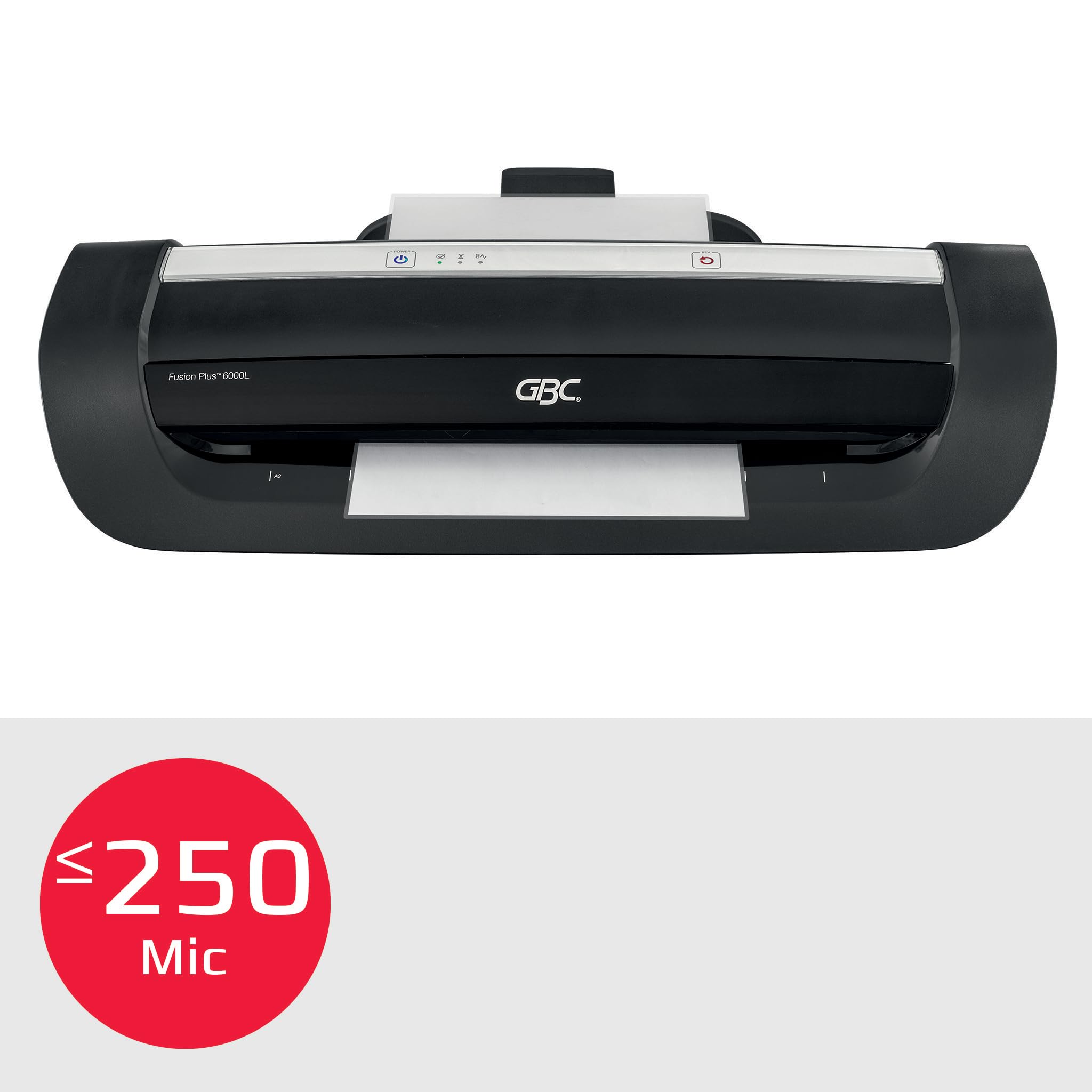 GBC 4402134EU – Plastificadora Fusion Plus 6000L A3, Calentamiento En 1 Minuto, Ajuste Automático De Grosor, Plastificación De 2x75 A 2x250 Micras, Retroceso Automático Anti Atascos