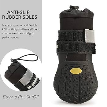 Scarpe Antiscivolo Per Cani - 4 Pezzi Impermeabili Con Strisce Riflettenti - Foto 9