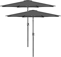 Vista 24 de YSSOA Sombrilla de patio de 9 pies con 8 varillas resistentes, paquete de 2 unidades de 9 pies, color rojo, paquete de 2