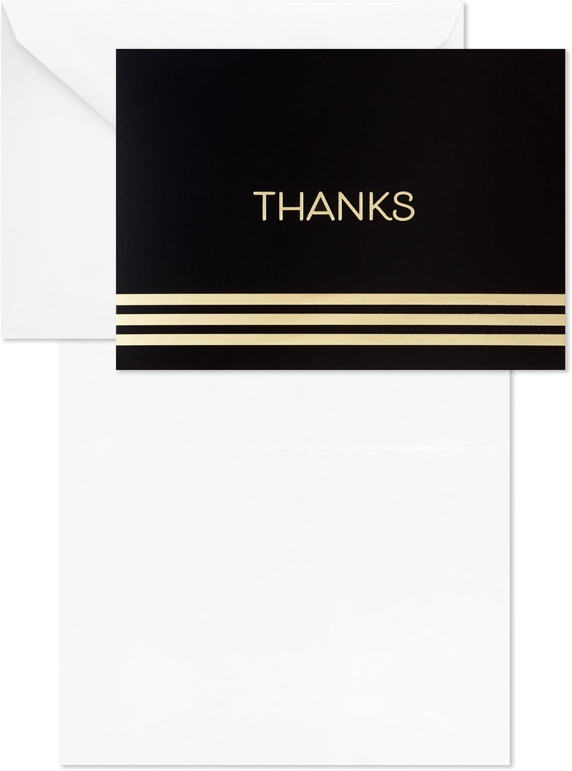 Hallmark Pack of 40 Thank You Cards in 4 Designs, Boxed Multipack, Gold Foil, Black, White