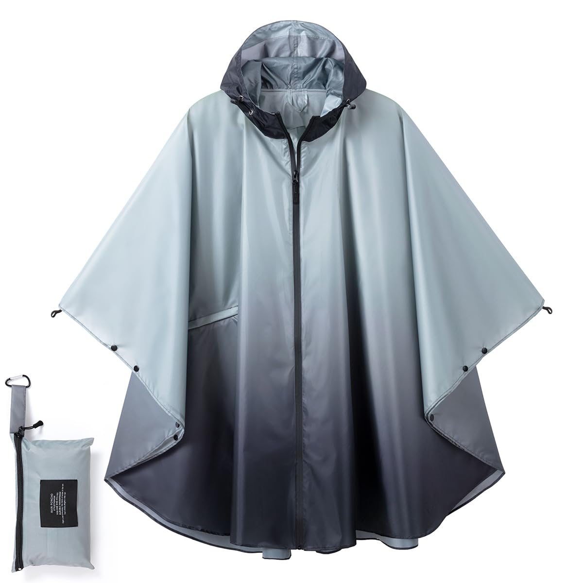 SIRMEDAL Regenponcho Damen Wasserdicht Atmungsaktiv, Leicht Faltbar Regenmantel mit Reißverschluss Tasche