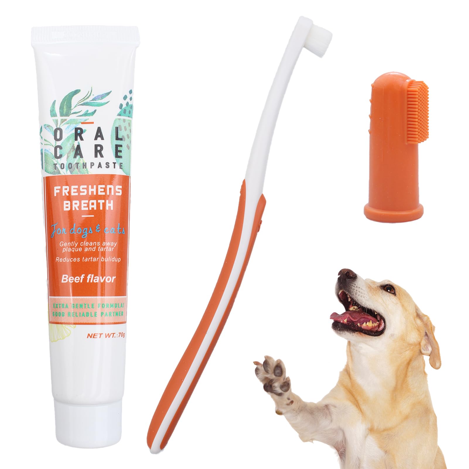 3pcs Cepillo Dientes Perro Set,Cepillo de Dientes Perro,Pasta de Dientes para Perros,Cepillo de Dientes para Perros Pequeño,Pasta Dental Perros,para Limpieza Dental Perros y Gatos