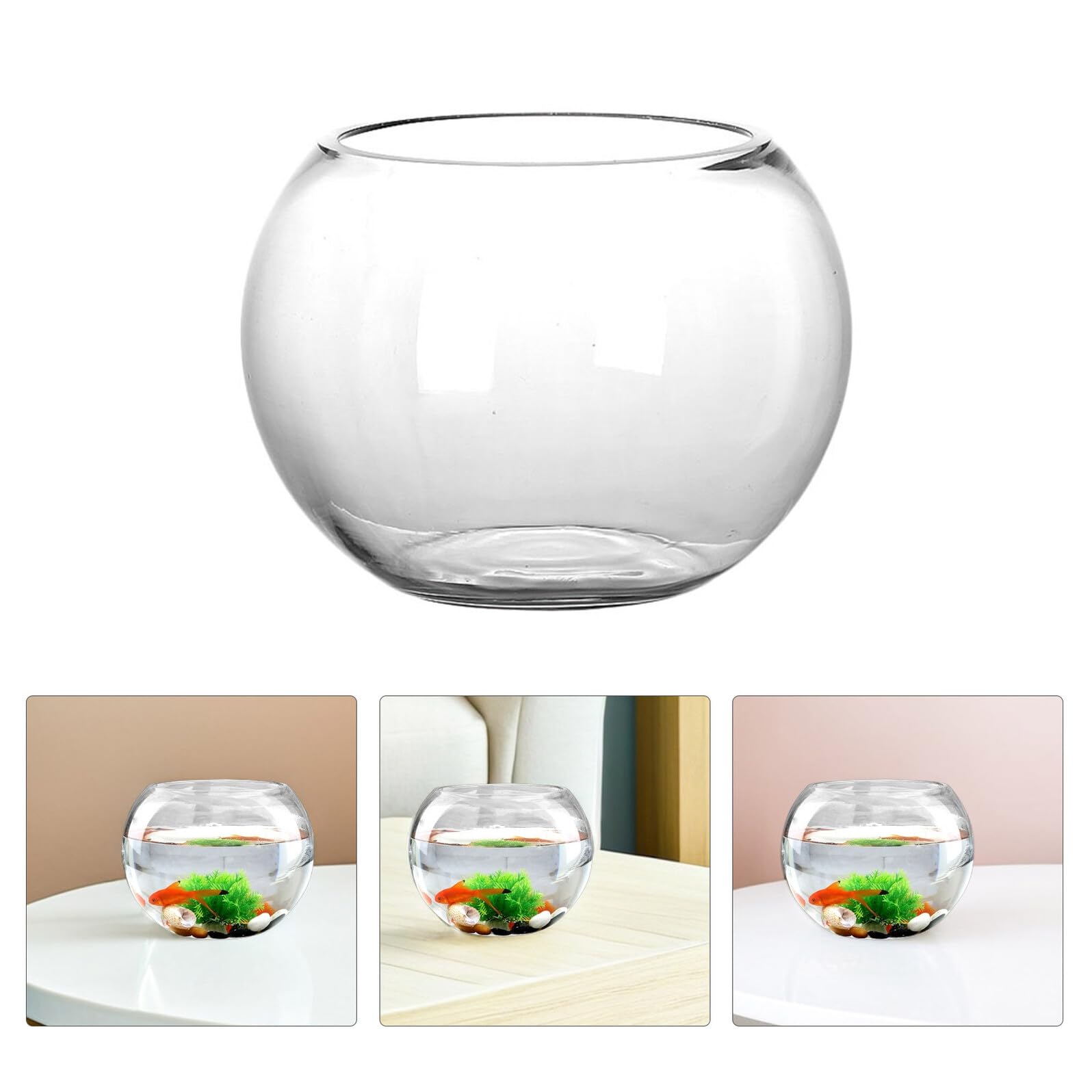 CALLARON Rundes Glas Terrarium 2 Stück für Pflanzen mit Transparentem Design und Reinigender Raumfunktion Kreatives Wohnaccessoire für Zuhause und Wohnzimmer