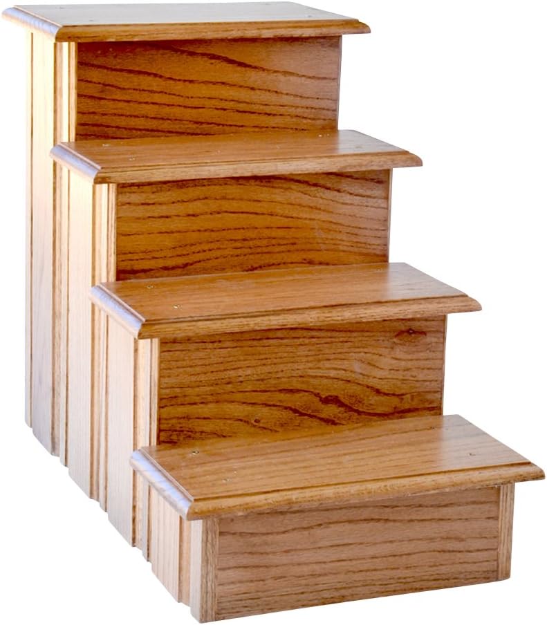 Premier Pet Steps Tall Raised Panel Dog Steps, Solid Oak Tread with Early American Stain, 23-Inch