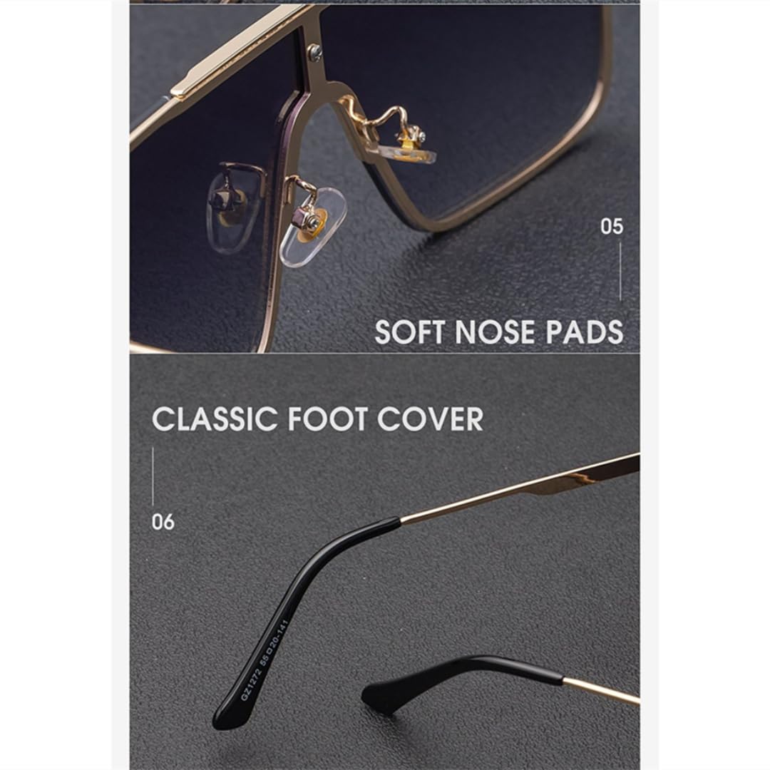 Modische Oversize-Sonnenbrille mit großem Rahmen aus luxuriösem Metall