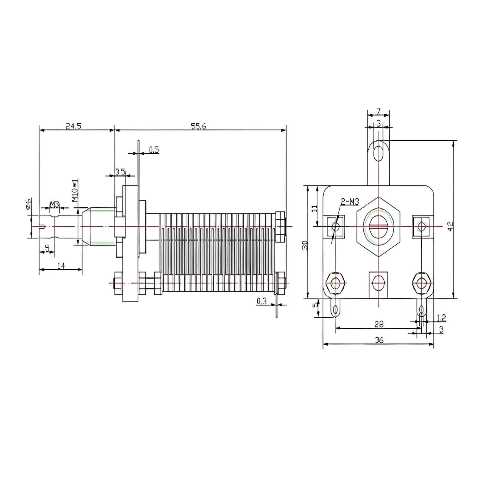 Condensador variable de aire potencial, plan monobloque de cerámica, baja pérdida de no conductor, alta consulta para aplicaciones en radios de radio y generadores de indicación, cerámica bronce