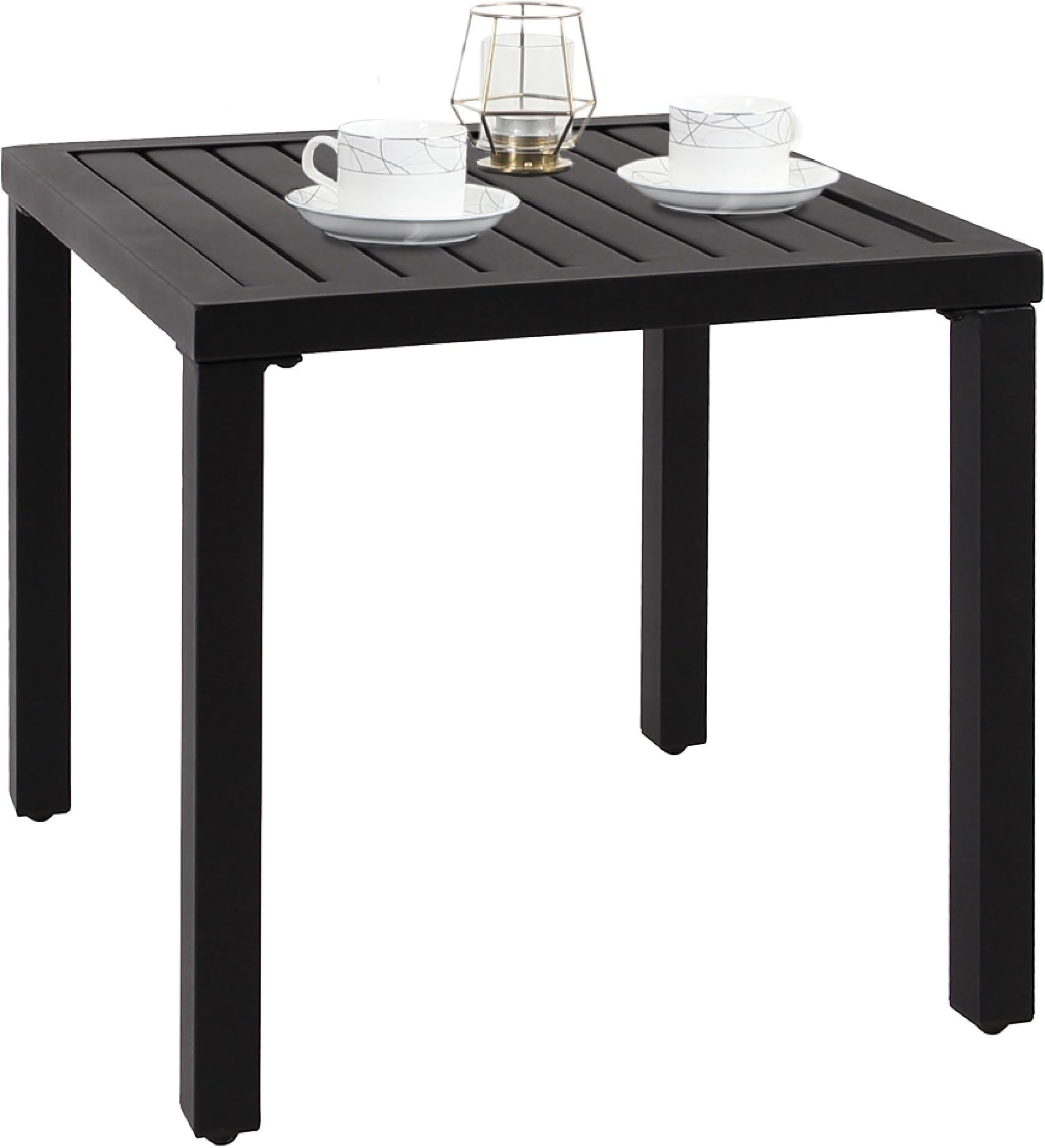 Indoor Outdoor Small Metal Square Side/End Table, Patio Coffee Bistro Table, Black | Indoor, Outdoor, Patio, Coffee