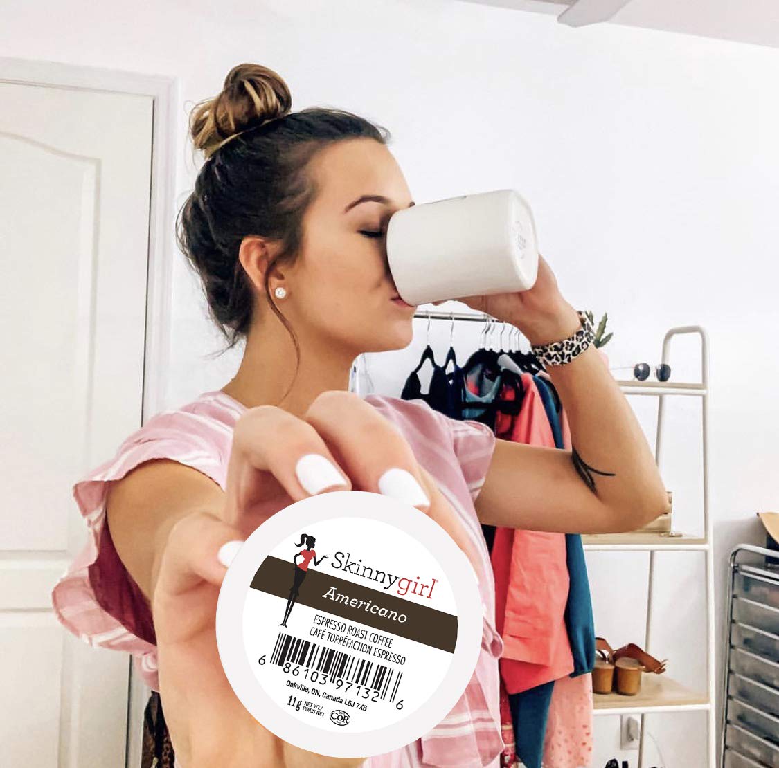 Skinnygirl Coffee Pods, Americano, Espresso Roast Coffee in Single Serve Pods for Keurig K Cups Brewers, 24 Count Per Box, 2 Boxes