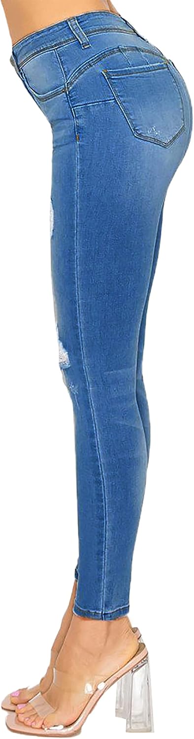 WAX JEAN Women's Butt I Love You Push-Up Destructed Modal Basic Skinny Jeans - Image 3