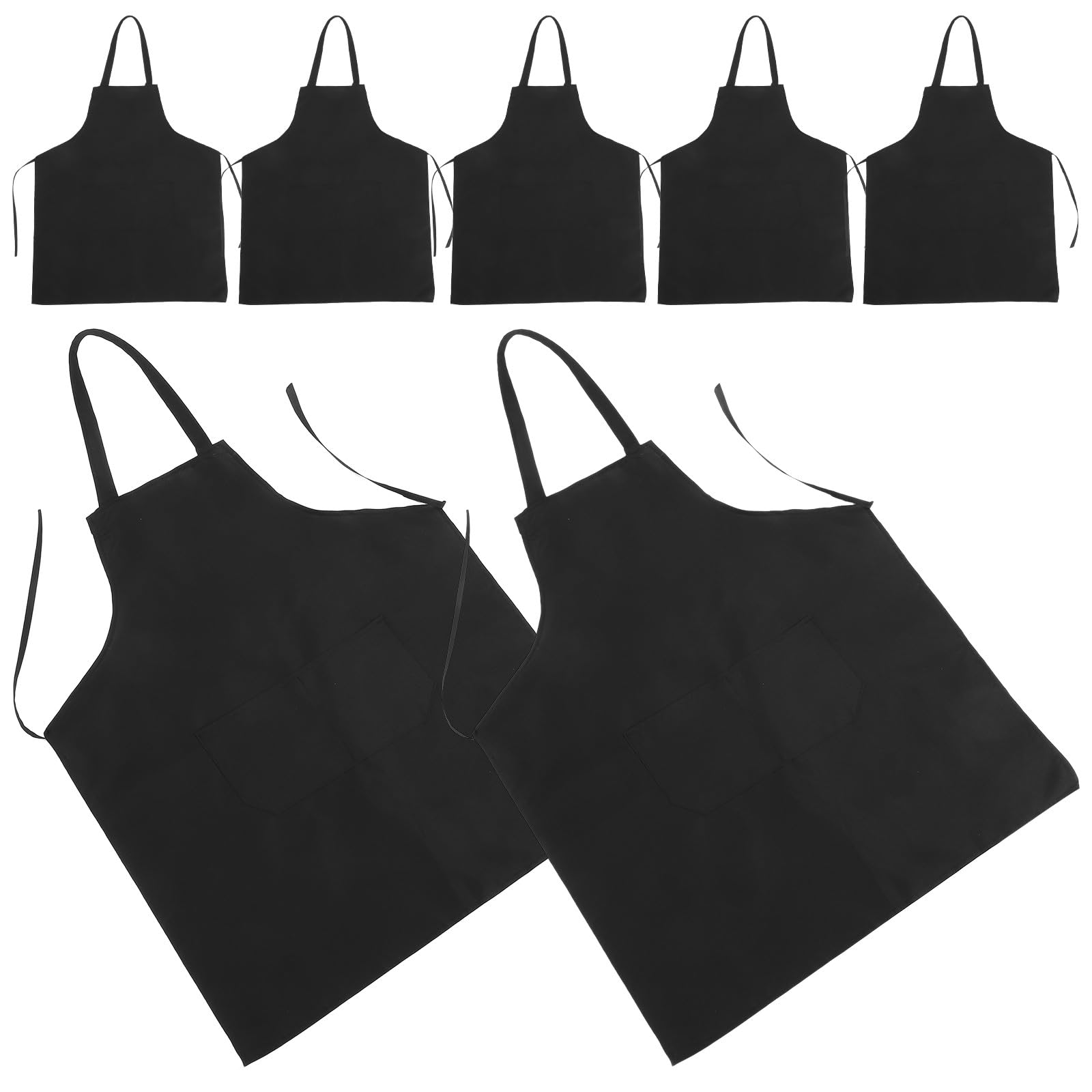 Tabliers Cuisine Noirs et Confort Grosse Poche Lot de 10 en Tissu Cuisine des Vêtements pour Barbecue
