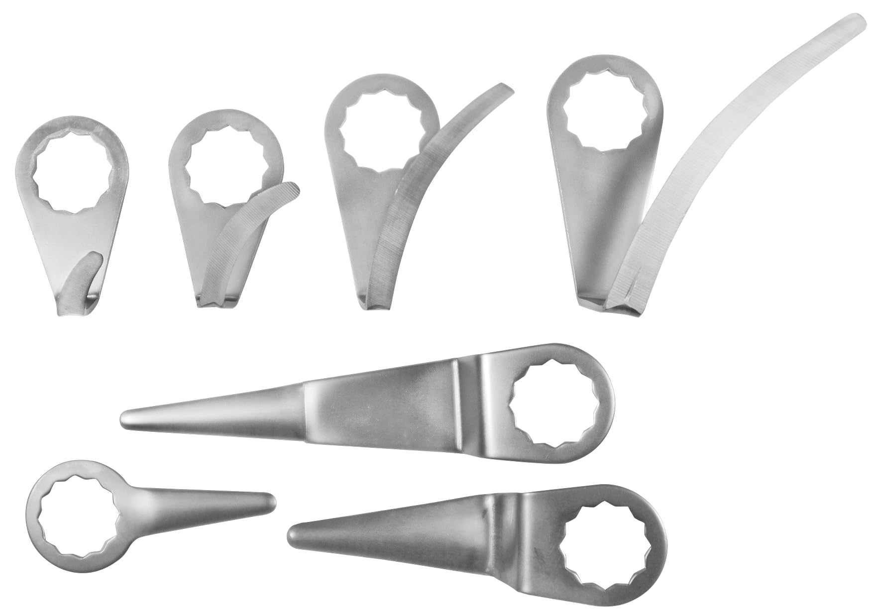 SW-Stahl 400035L Trennmessersatz 7-tlg. für Druckluft-Ausglaser 40003L | Schneidmessersatz für Scheibenaustauscher, Klingen gerade & gebogen, Längen 18-90 mm, Premium Qualität für Profis