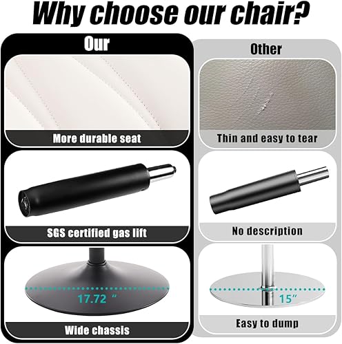 Miniatura 6 de Kidol & Shellder Juego de 2 taburetes de bar tapizados modernos de piel sintética para isla de cocina