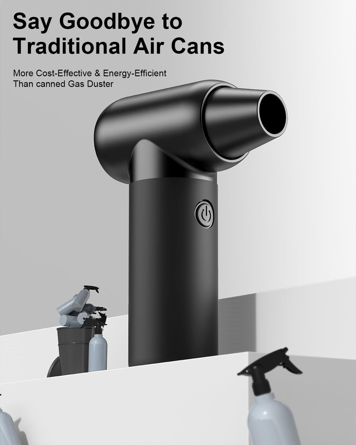 Soplador de Aire Comprimido, 3 Velocidades Ajustables Air Duster 180,000 RPM Limpieza PC Soprador Air Portátil Inalámbrico y Recargable para Ordenador Coche Oficina Sofá-Sustituto de Aire Comprimido