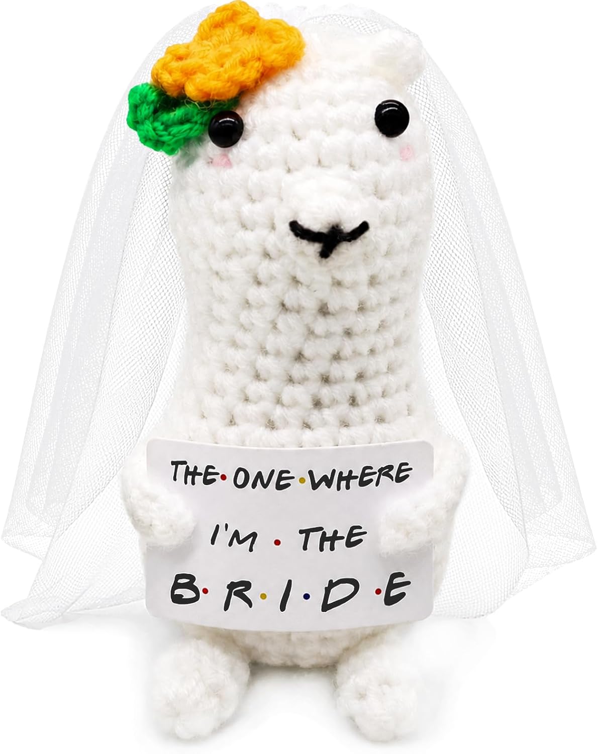Bride to Be Gifts for Women-The One Where I’m The Bride-Handmade Positive Crochet Pink Shark Decor-Funny Wedding Gifts for Women, Bridal Shower Bachelorette Party Favors, Engagement Wedding Keepsake