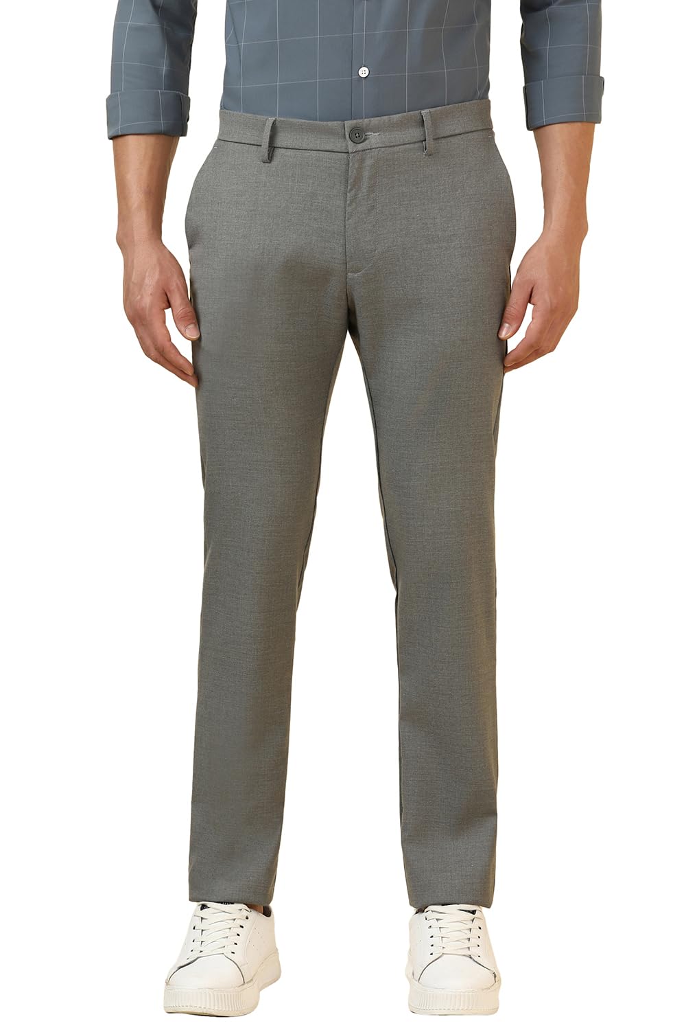 allen solly Men Slim Solid Flat Front Formal Trouser-picture-32