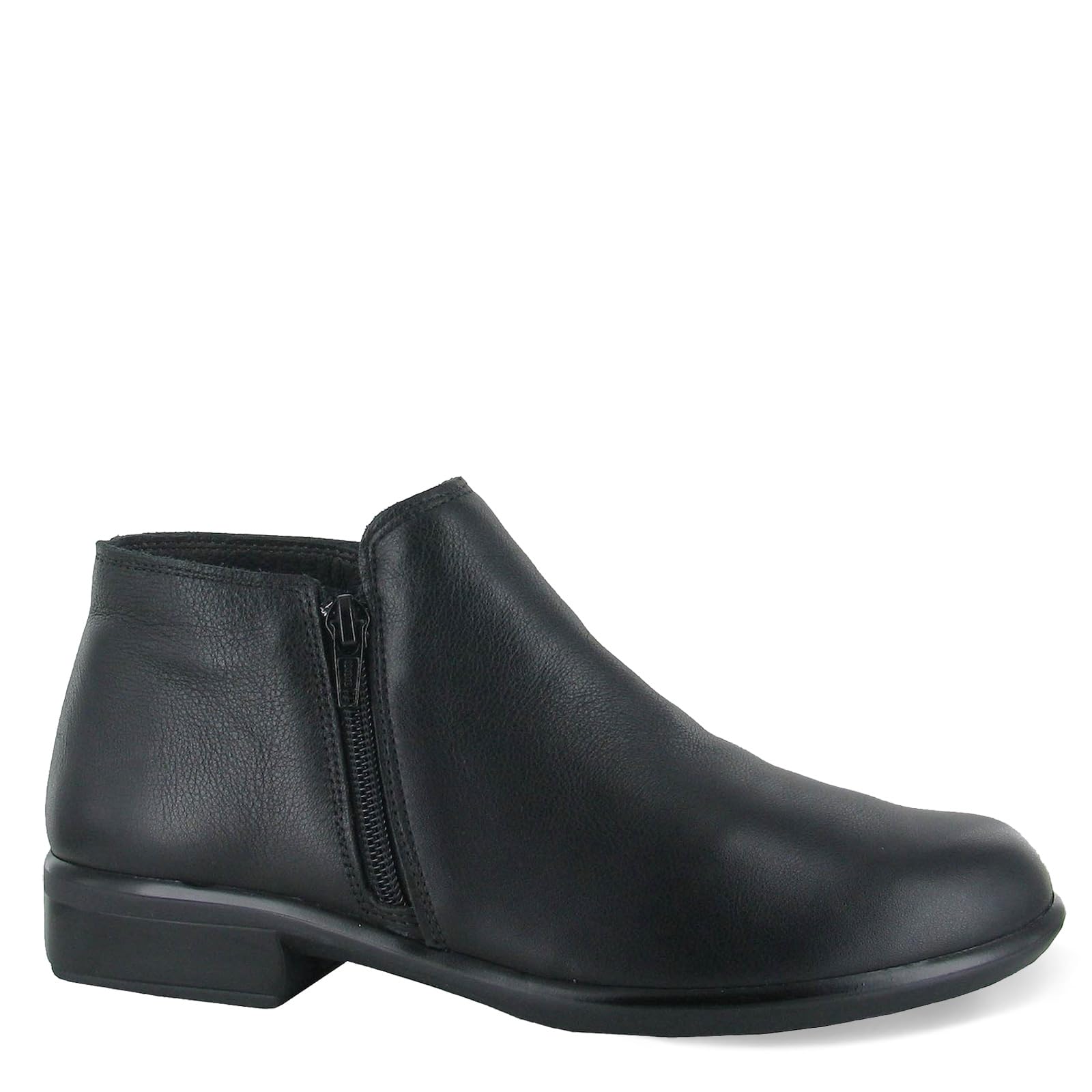 NAOT Footwear Womens Helm Ankle Bootie with Cork Footbed and Arch Support - Double Zipper - Low Heel