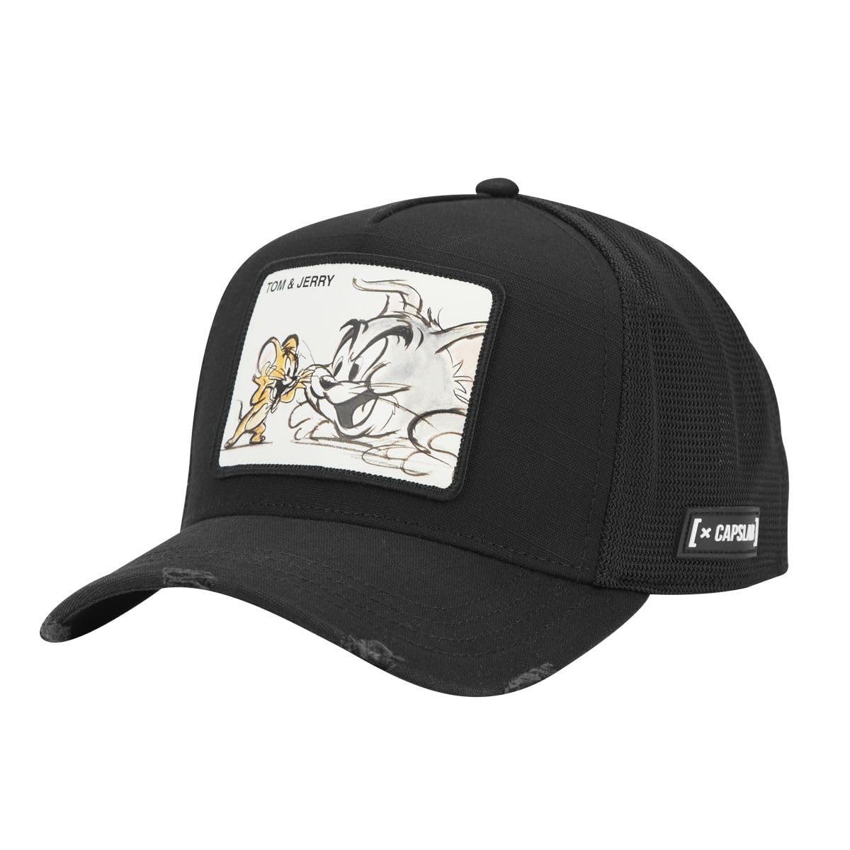 Capslab Tom & Jerry Trucker Cap, Adjustable by Snapback, Black, One Size