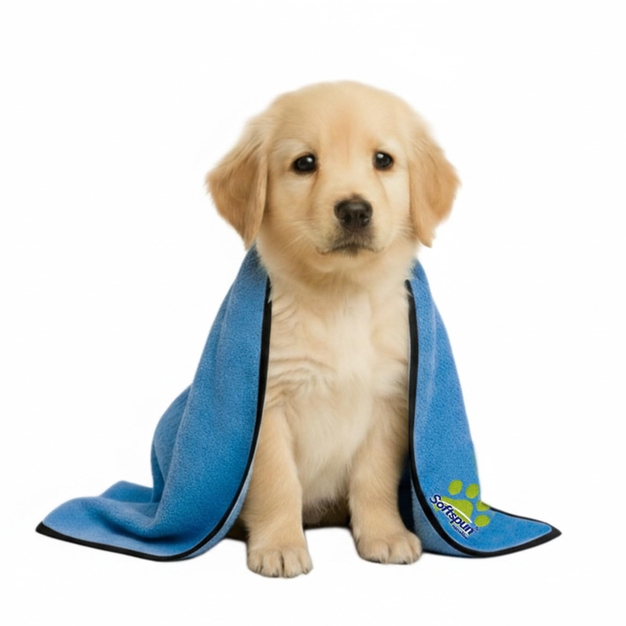 SOFTSPUN Microfiber Pet Towel 40x60cms 1pcs 380gsm Sky Blue! Ultra-Absorbent for Drying Pets Quickly. Quick-Drying, Machine Washable, Ultra-Soft for Small Dogs & Cats of All Breeds.