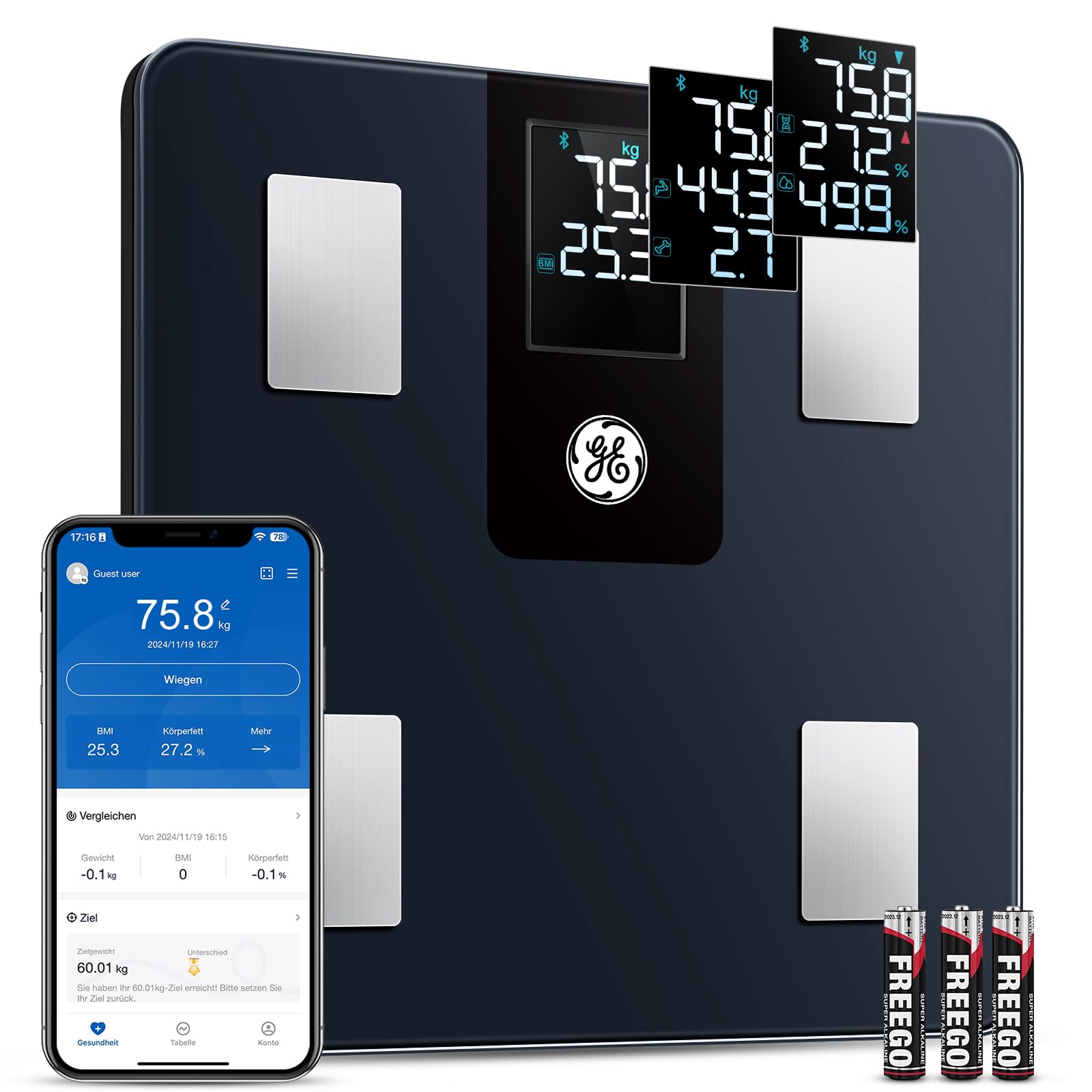 WITHINGS Body Comp - Bilancia pesapersone digitale WiFi con analisi corporea completa