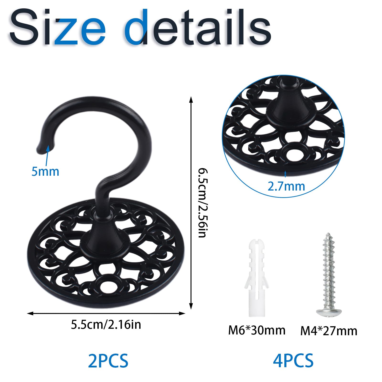 INCREWAY Wall Mount Ceiling Hooks - Image 2