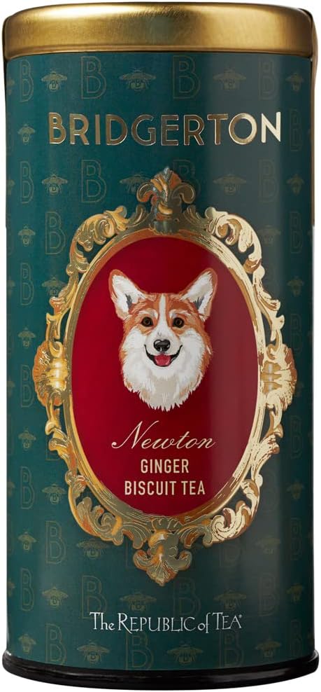 The Republic of Tea – Bridgerton Newton Ginger Biscuit Tea, 36 Tea Bags, Caffeine-Free