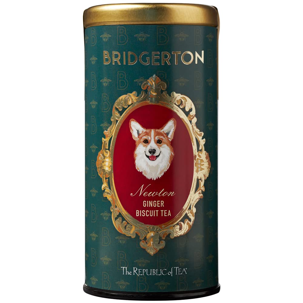 The Republic of Tea – Bridgerton Newton Ginger Biscuit Tea, 36 Tea Bags, Caffeine-Free