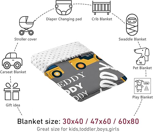 Miniatura 7 de Manta de bebé de doble capa con nombre personalizado, ropa de cama de bebé gris, regalos de cumpleaños para niños y niñas, manta de bebé