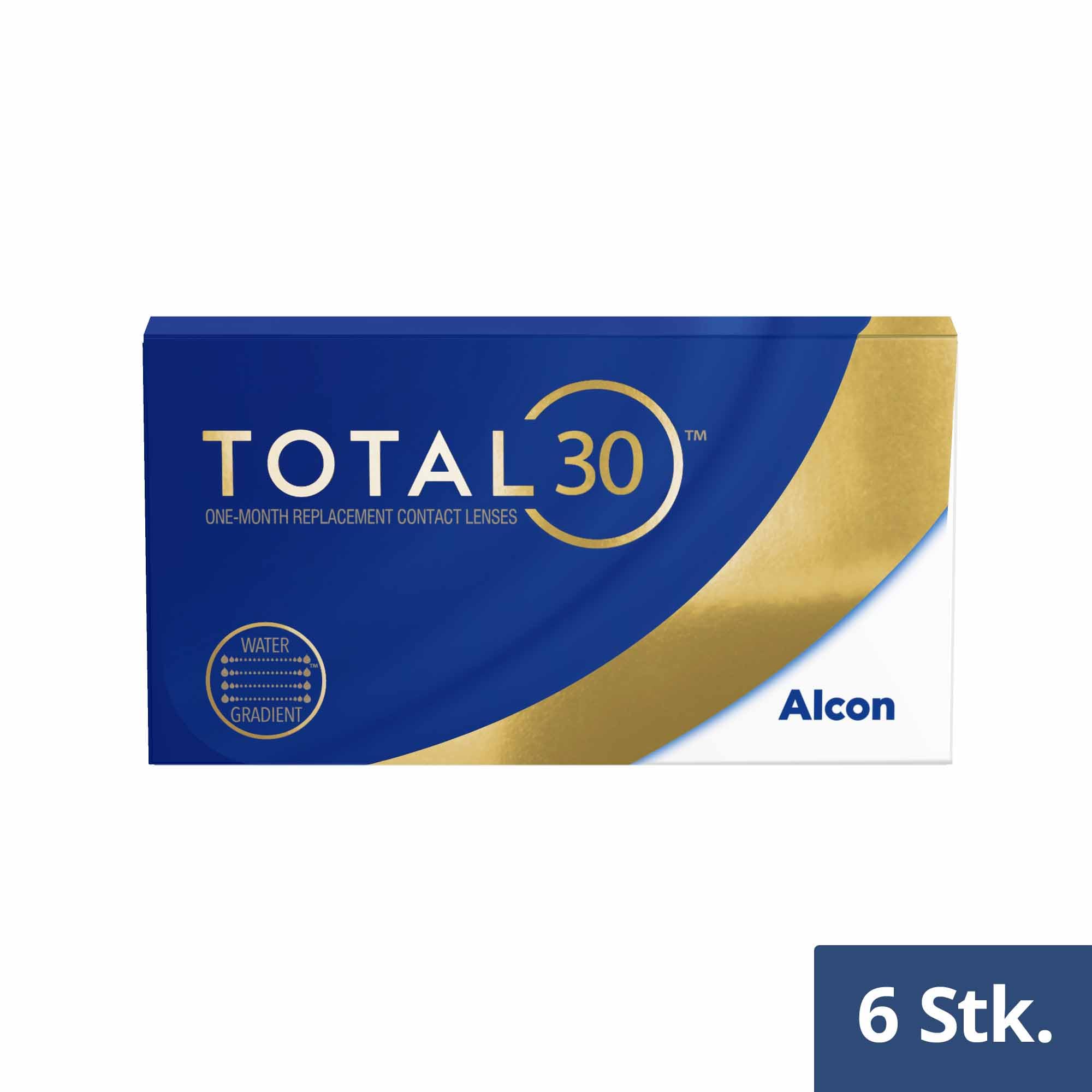 TOTAL30 Monatslinsen weich | 6 Stück | BC 8.4 mm | DIA 14.2 mm | -02.00 Dioptrien | Weiche Monatslinsen, so komfortabel wie ein Hauch von Nichts, auch noch an Tag 30. Mit BC 8.4 mm und DIA 14.2 mm