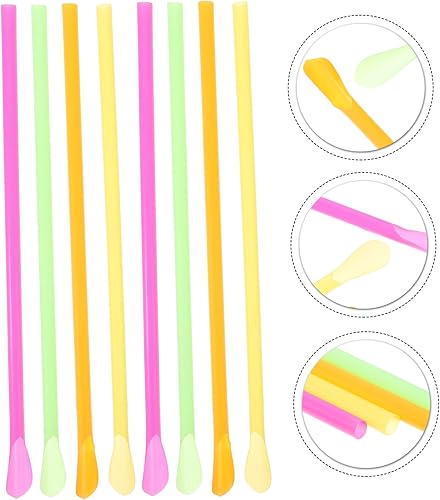 Miniatura 4 de Healifty 250 piezas Art Straw Tea Colador Cuchara Beber Cuchara Pajitas Pajitas Cepillo Limpiador de Paja El Cómodo Mate Pajita Portátil Beber