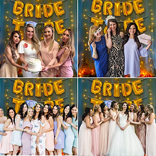 Image of Party Propz Golden Bride To Be Decoration Kit -2Pcs Bride to be ring foil balloon With Led Light Bachelorette Decorations Items For Bridal Shower Decorations Items /Bachelorette