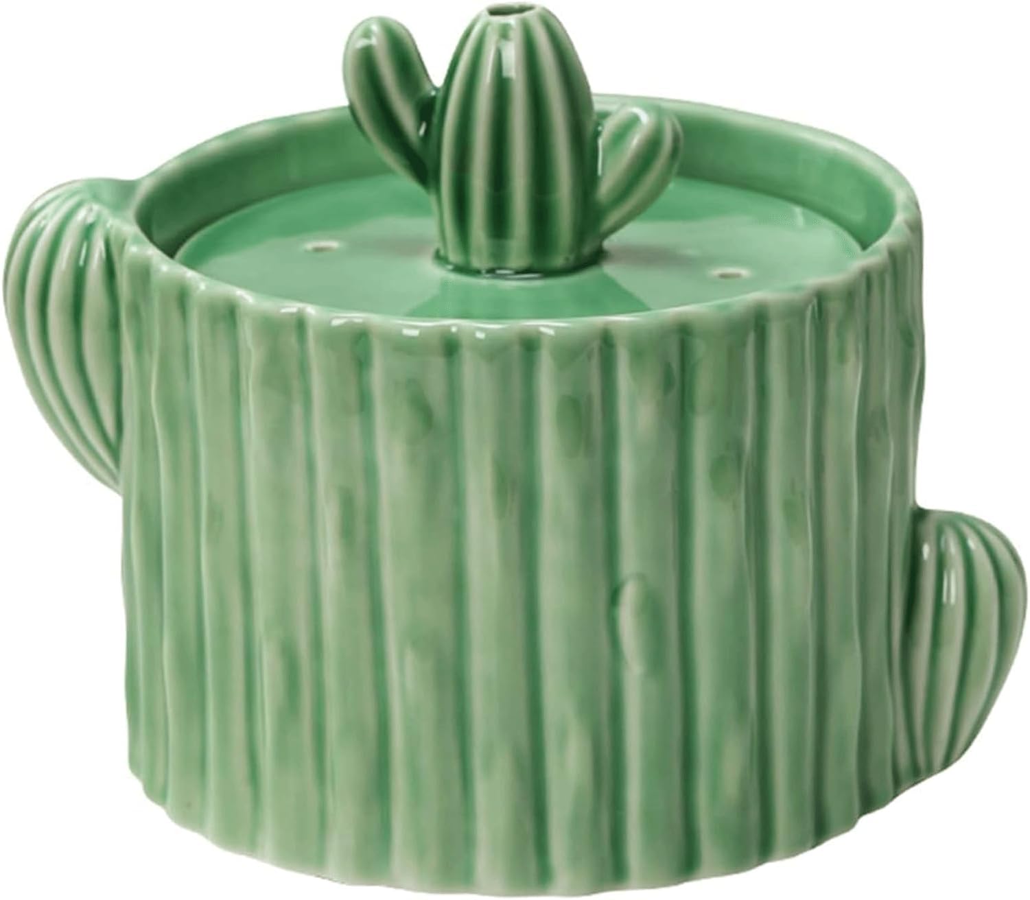 TISTIK 1.5L Ceramic Cat Water Fountain - Automatic Pet Water Dispenser With Quiet Pump For Cats & Dogs