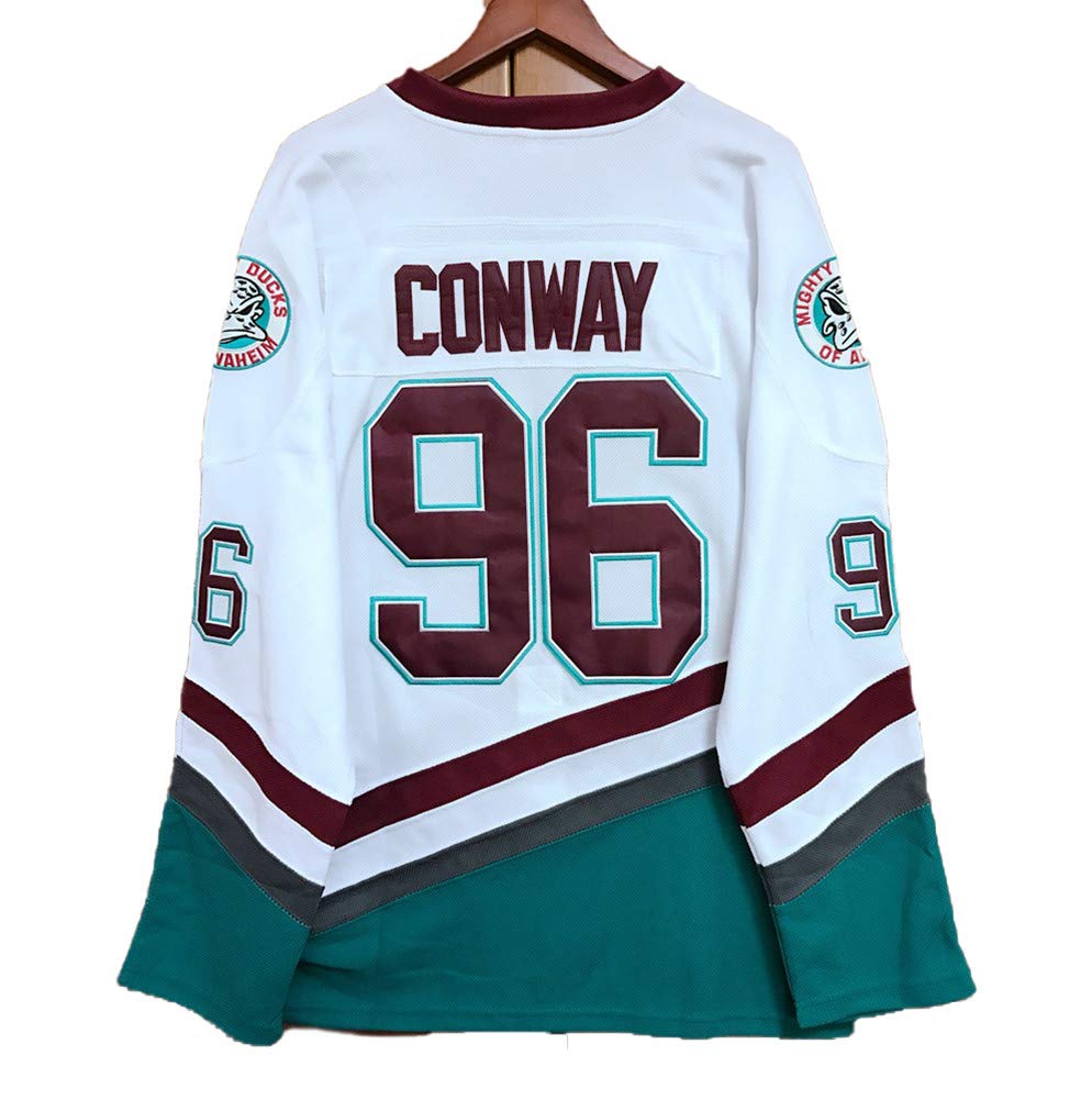 Mighty Ducks Film Maglie da Hockey su Ghiaccio NHL Uomo Jersey Felpe Traspirante T-Shirt Sportswears