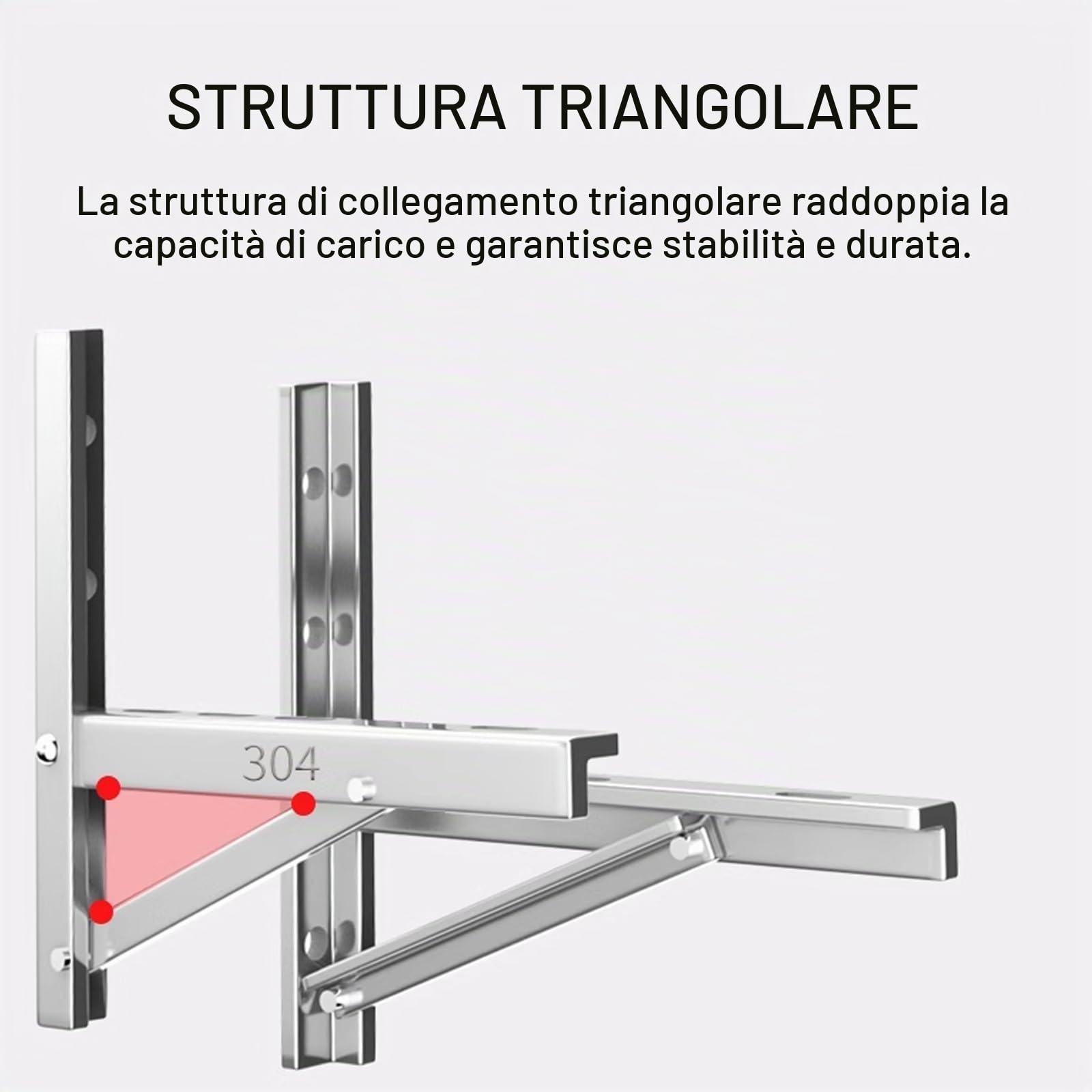 Staffe Condizionatore Esterno, Staffe per Climatizzatore in Acciaio Unità Esterna, Fino a 220 Kg, Telaio di Supporto in Acciaio Inox 304 per Pompa di Calore Esterna(60x55cm/23.6x21.7in)