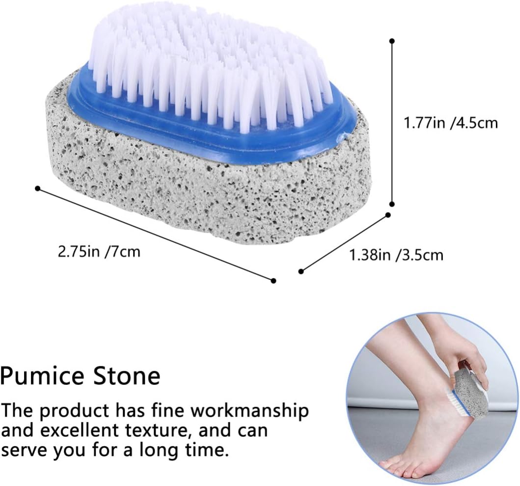 Healifty 6Pcs Pumice Stone Foot Scrubber: Dual‑Sided Callus Remover with Brush, Pedicure Exfoliating Tools for Men Women, Shower Spa Heel Care Body Dead Skin Removal