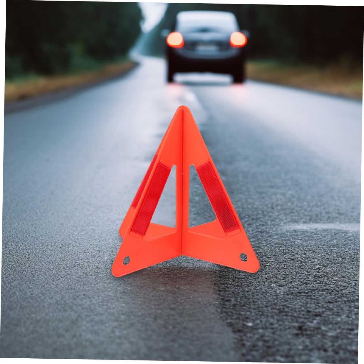 Triángulo de Advertencia para Coches Rojo de Plástico, 5 Piezas