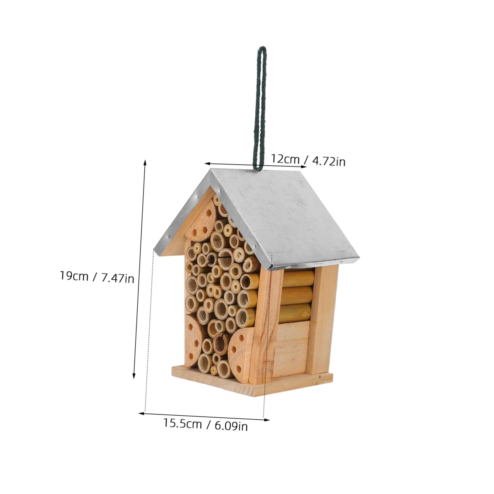Bienenhotel und Eisen, Hängendes Insektenhaus für Garten | Bienen und Andere Bestäuber, Dekoratives Outdoor Element, Multifunktionales Design, Geräumig und Komfortabel