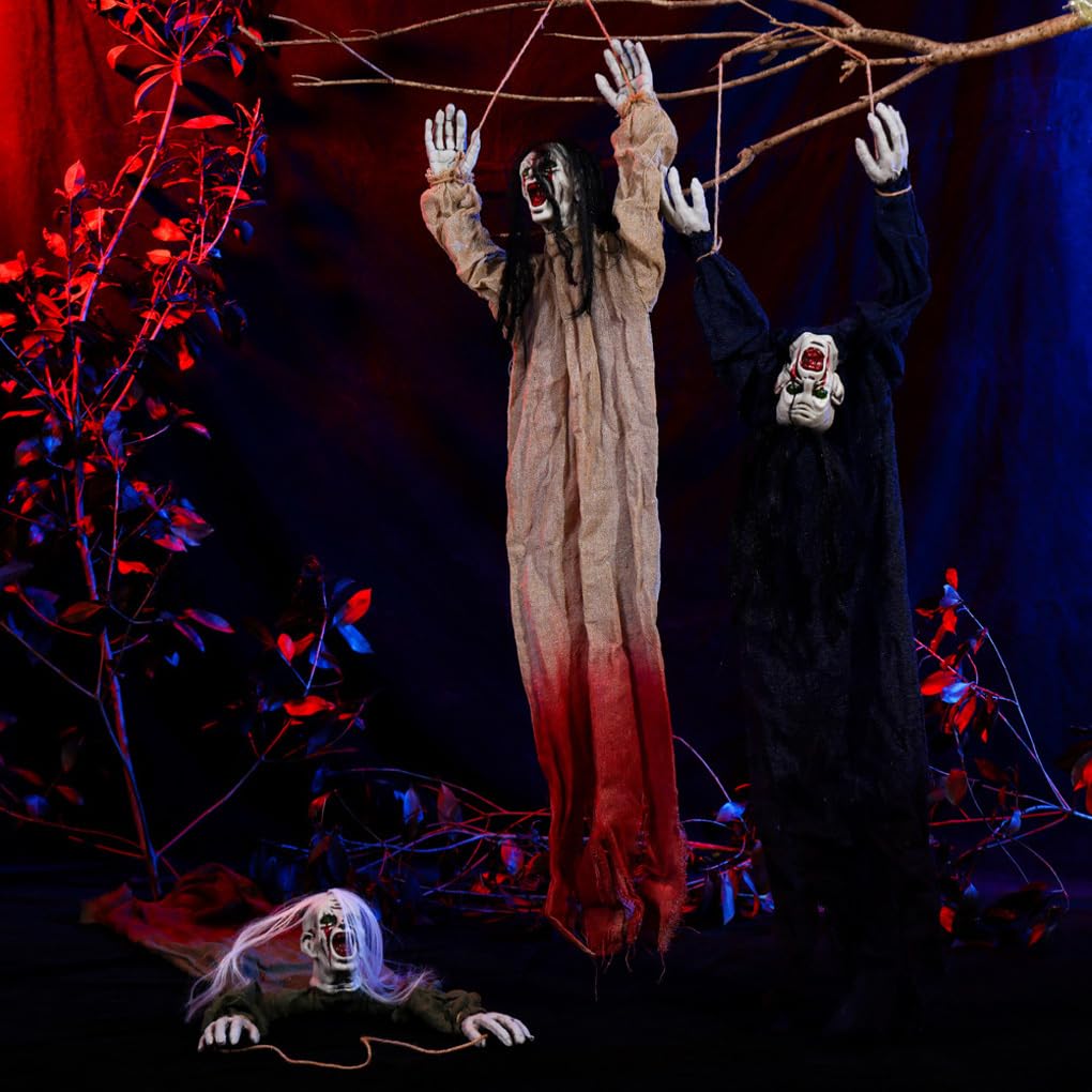 Confezione da 3 3 decorazioni di Halloween Fantasmi spaventosi Scheletri Forniture per casa stregata inquietante Decorazioni per esterni Confezione da