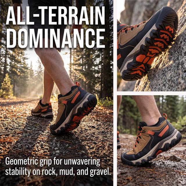 ARRIGO BELLO Zapatillas Trekking Hombre Senderismo Montaña Zapatos EU 41-46 | Puntera Reforzada,Antideslizantes,Transpirables,Caminatas de Corta y Larga Distancia,Todas Las Estaciones,Resistente