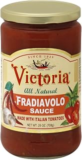 Victoria Fra Diavolo Spicy Pasta Sauce, 25 oz Jar - Pack of 6 | Fiery Italian Heat for Pizza & Pasta