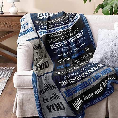 Quilazy Godson Gifts from Godmother Godfather Godparents, to My God Son Blanket, First 1st Communion Baptism Confirmation Gifts for Teenage Boys, Christian Easter Gift for Men Kids Blanket 60