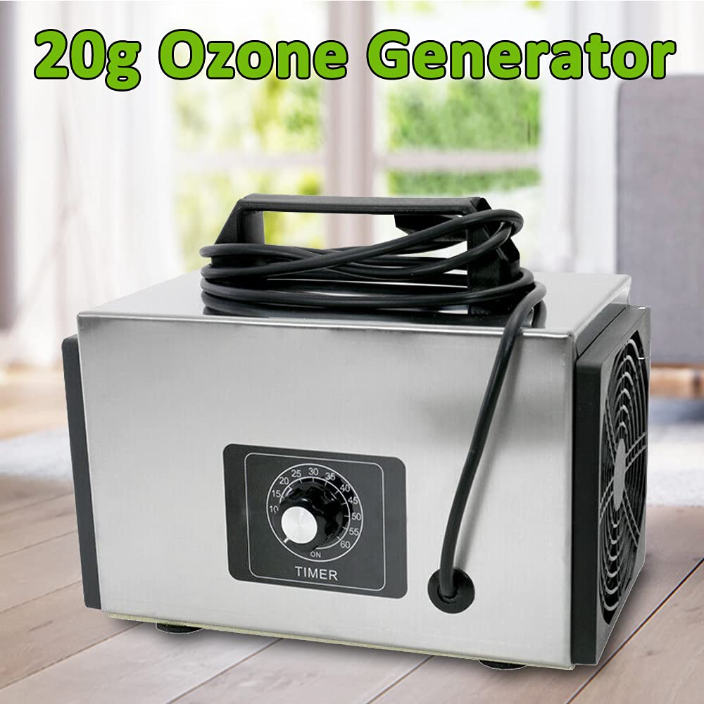 Ozongenerator, 20G Ozongerät, Ozonisator mit Zeitschaltuhr Geräusch: ≤ 30dB Industrial Air Purifier Geruchskiller Geruchsneutralisierer für Auto, Rauch, Haustiergerüche, Küchengerüche