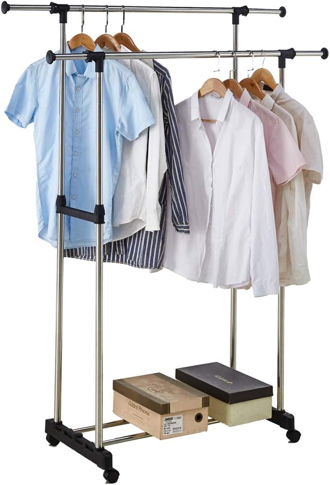 Artwell Double Rail Garment Racks Heavy Duty Clothing Racks