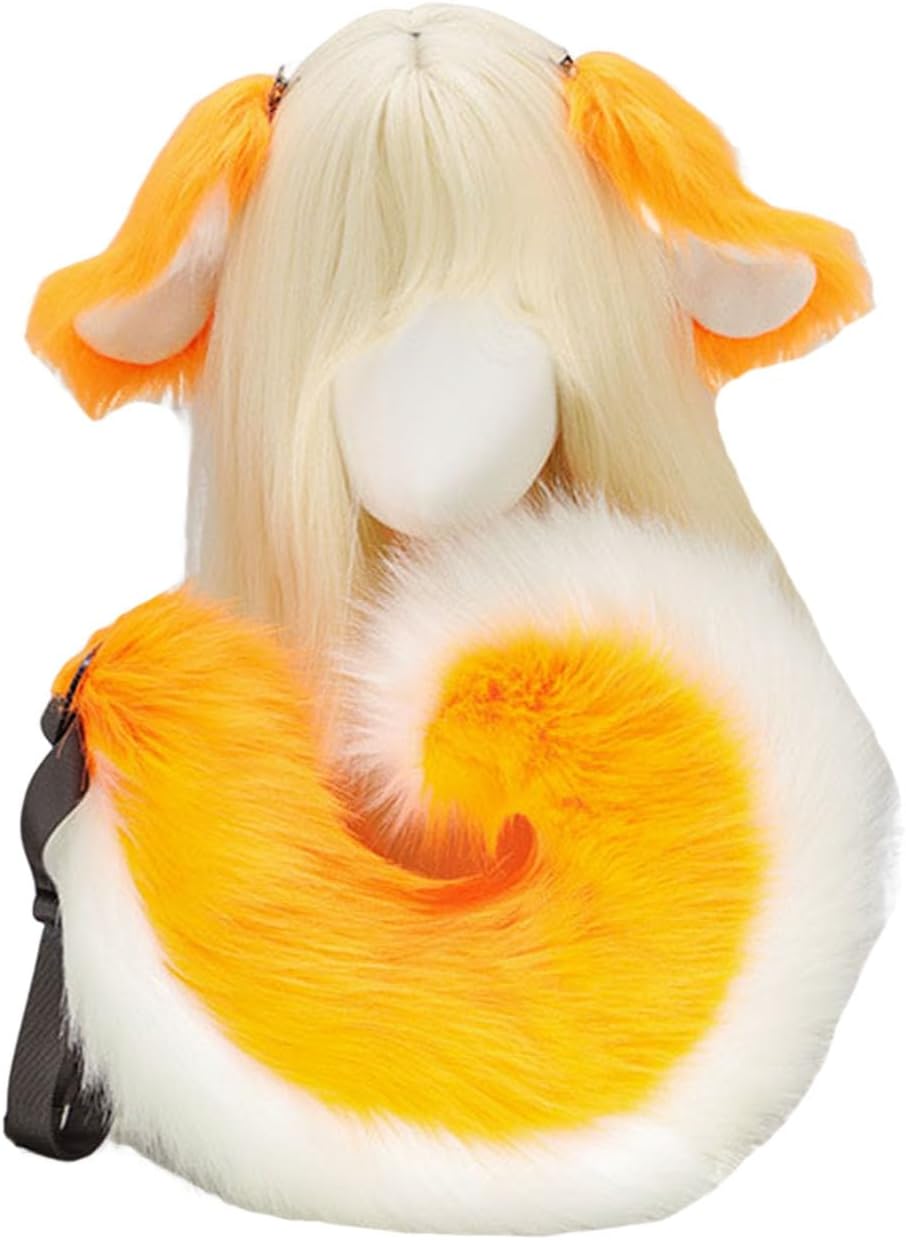 LittleLuluda Dog Ears Headband and Tail Set Animal Cosplay Halloween Party Costume Accessories