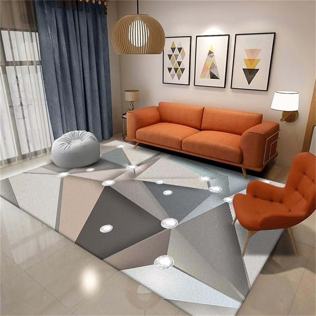 Décoration de table basse moderne avec ce tapis résistant aux taches du salon
