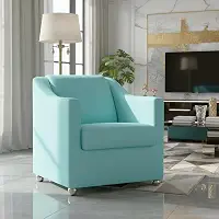 Poltrona Decorativa Mila Confortável Para Sala Recepção Consultório Escritório Manicure Cadeira Reforçada Para Sala De Espera Pés Cromado - Clique E Decore (Azul Turquesa)