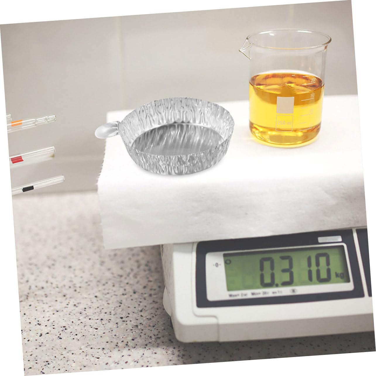 Lurrose Plato De Pesaje De Pesaje De Aluminio Papel De Aluminio Platos De Pesaje De Laboratorio Bandejas De Pesaje Bandeja De Pesaje De Laboratorio Plata 100 Piezas*4