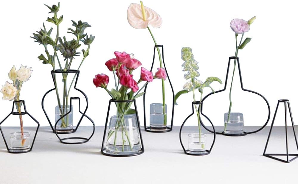 ZONYEO Minimalist Metal Vase Type C Black