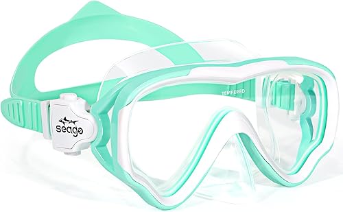Seago Gafas de natación para niños, máscara de esnórquel, gafas de natación para niños, niñas, jóvenes, antivaho, vista clara de 180, gafas de