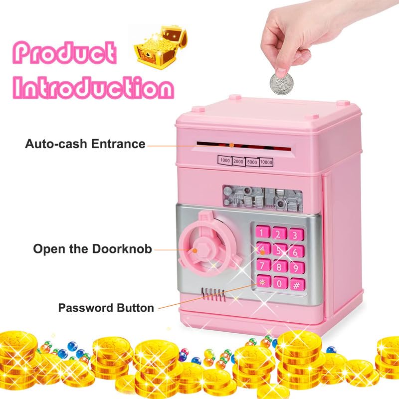 Amazon.co.jp: 貯金箱 ピンク ATM貯金箱 子供用 女の子用 安全な